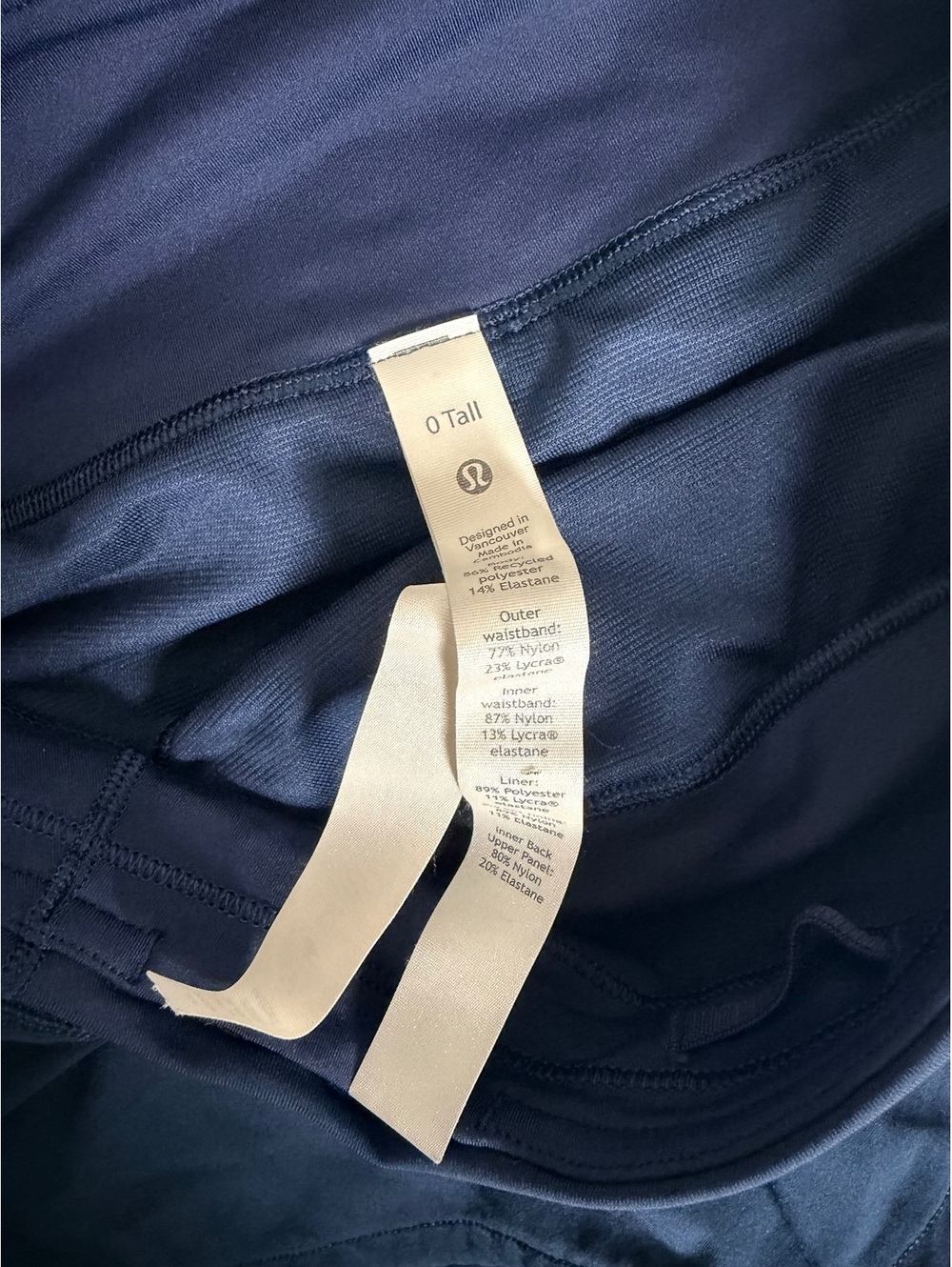 Lululemon Women’s Speed Up Short Long High-Rise 4" Size 0 Tall True Navy - Picture 5 of 7